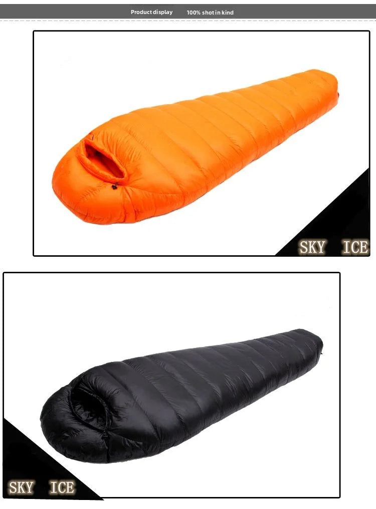 customer special shot, outdoor adult light mummy down sleeping bag, cold-proof duck down sleeping bag, manufacturer wholesale