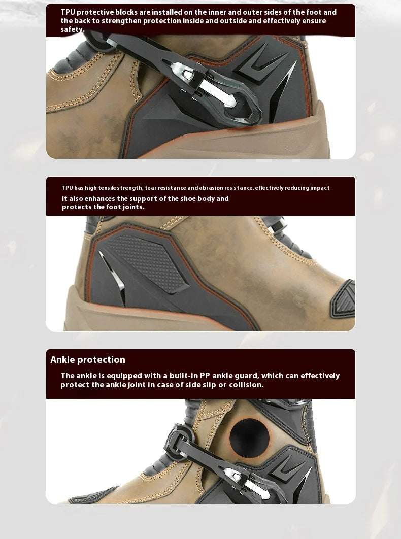 SCOYCO Motorcycle Anti-fall Riding Shoes Anti-slip Wear-resistant Waterproof Boots Protective Motorcycle Off-road Equipment Men