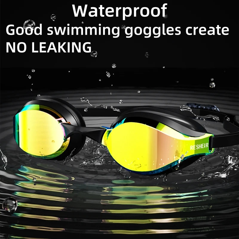 Unisex Professional Swimming Goggles for Racing, HD Lens and Anti-fog Swim Goggles for Adults