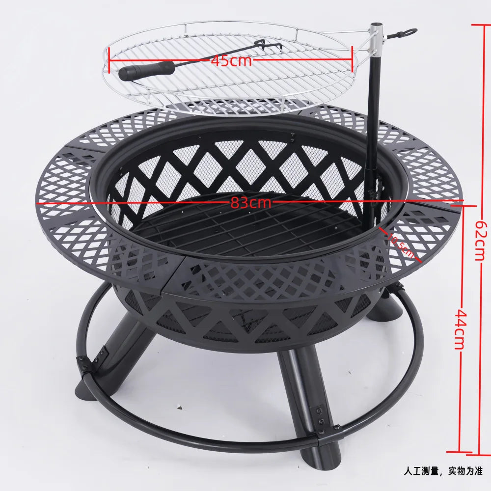 Outdoor barbecue grills, household firewood heating stoves, patio fire pits, villa bonfire pits, fire pit tables for gathering