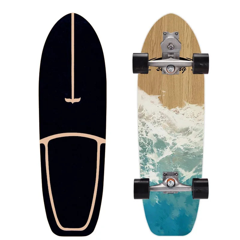 76CM Land Surf Board Complete Assembled Beginner Surf Skate Board Maple Deck S5 Pumping Truck Sport Skateboard