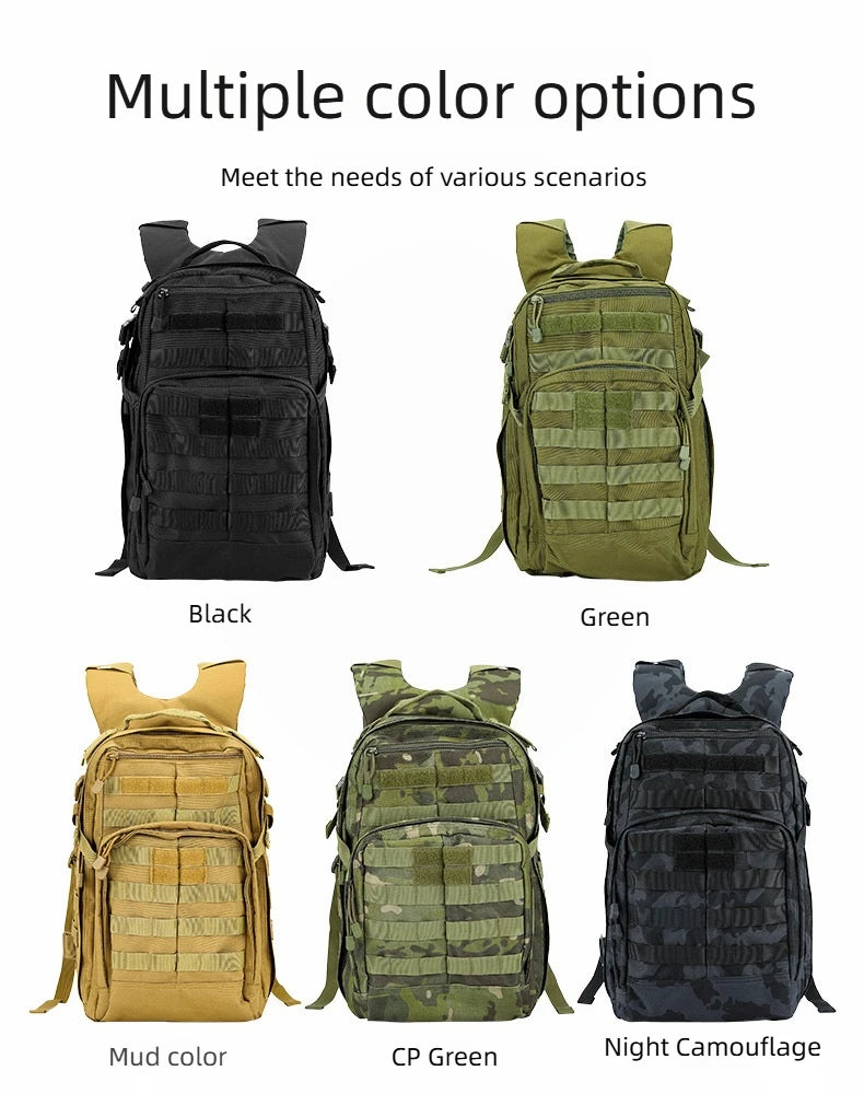 25L Tactical Assault Backpack Classic 12-hour Outdoor Camouflage Sports Backpack Wear-Resistant Oxford Cloth