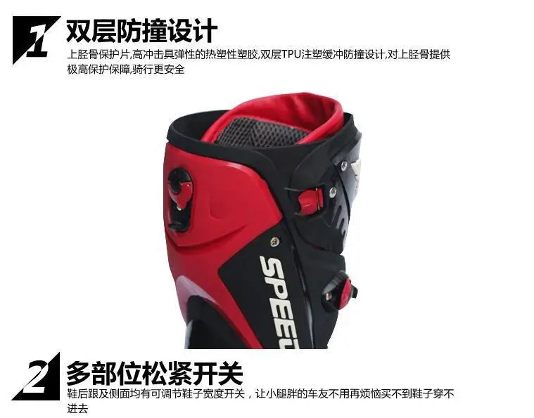 Racing riding shoes Motorcycle boots Motorcycle shoes Medium long shoes boots men