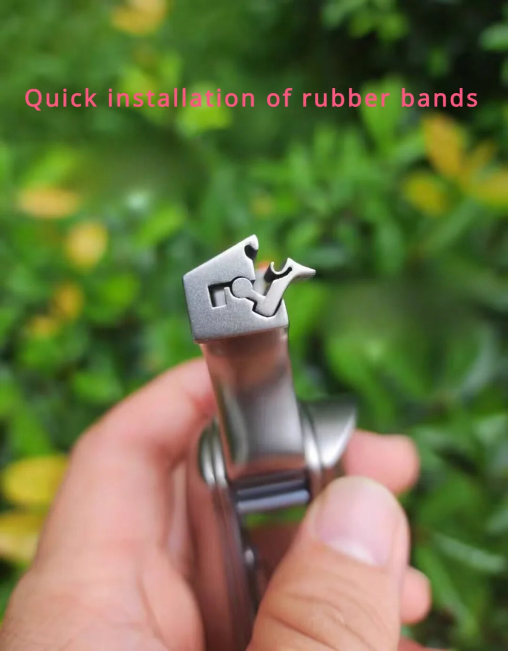 High Quality Titanium Alloy Slingshot Folding Bow Flat Rubber Band Catapult Outdoor Hunting Competition Practice Shoot Hunting