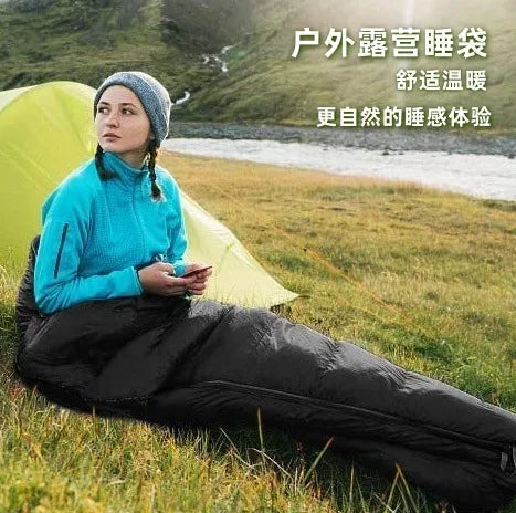 Outdoor camping can be split and spliced waterproof double couple thickened sleeping bag with pillow envelope type