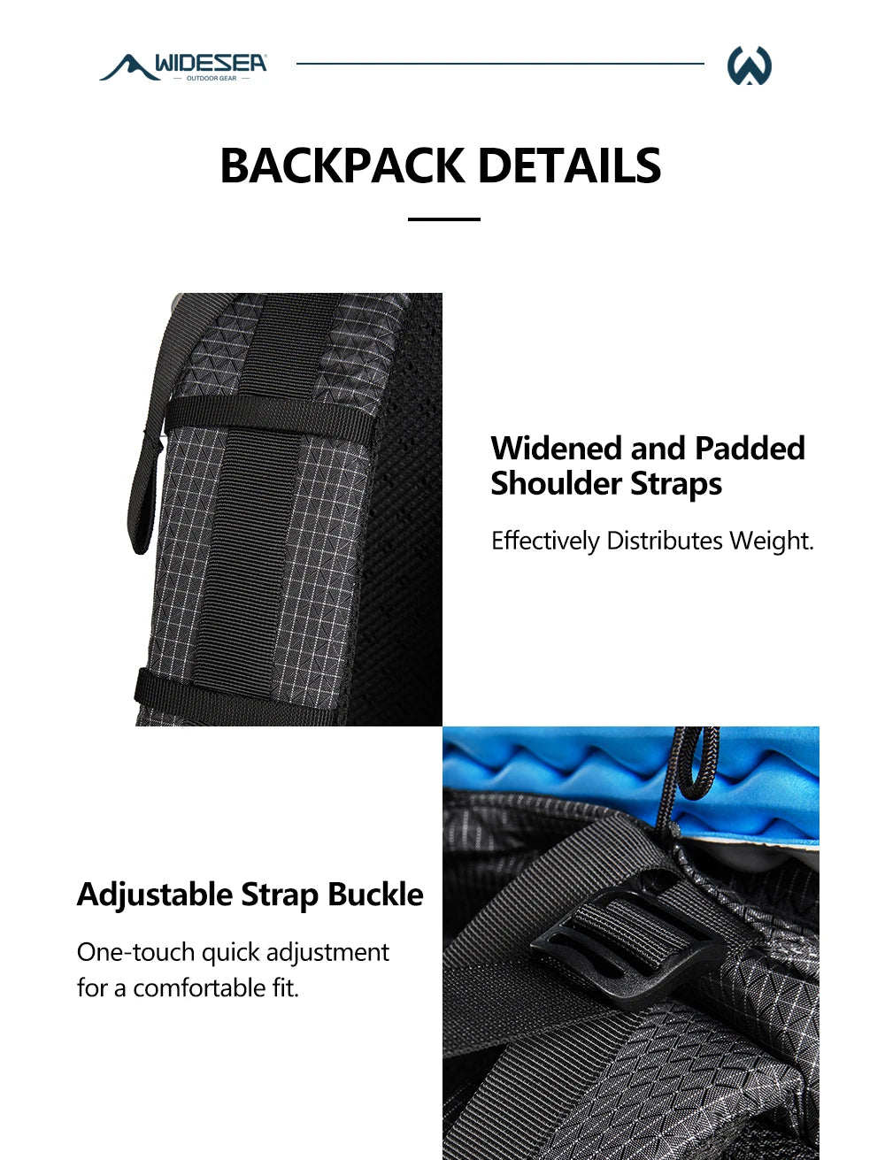 Widesea Camping Backpack 40L Hiking Bag Sports Men's Backpacks Ultralight Waterproof Trekking Travel Essentials Camping Supplies