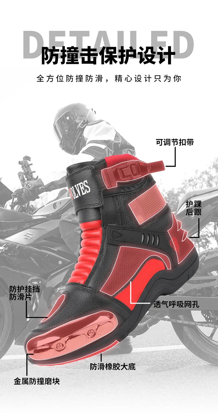39-45 Motorcycle Boots Men Women Knight Outdoor Riding Anti-slip Winter Sneakers Shoes Bicycle Mountain Racing Road Speed Autumn