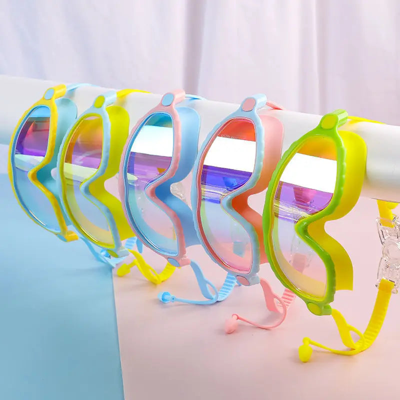 Kids Swimming Goggles for Boys & Girls (3-15 Years) - Big Frame HD View, Anti-Fog, No-Leak, Comfortable Silicone Swim Goggles