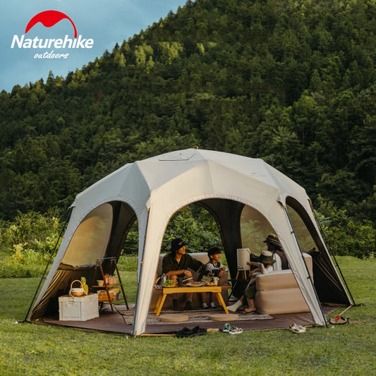 Naturehike Hexagonal Awning Tent Quick Opening Canopy Sunscreen Canopy PU5000 Sunshade Tent Outdoor Camping Travel Tarp Chimney