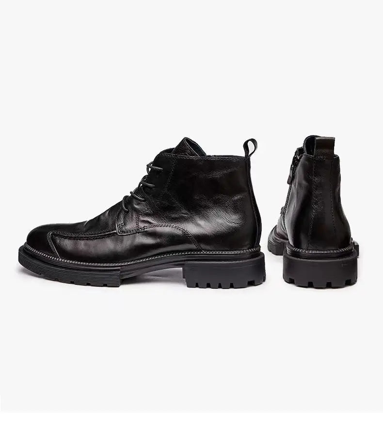 Motorcycle Riding Boots Genuine Leather British Leather Boots High Top Shoes Handmade Retro Men Leather Work Boot