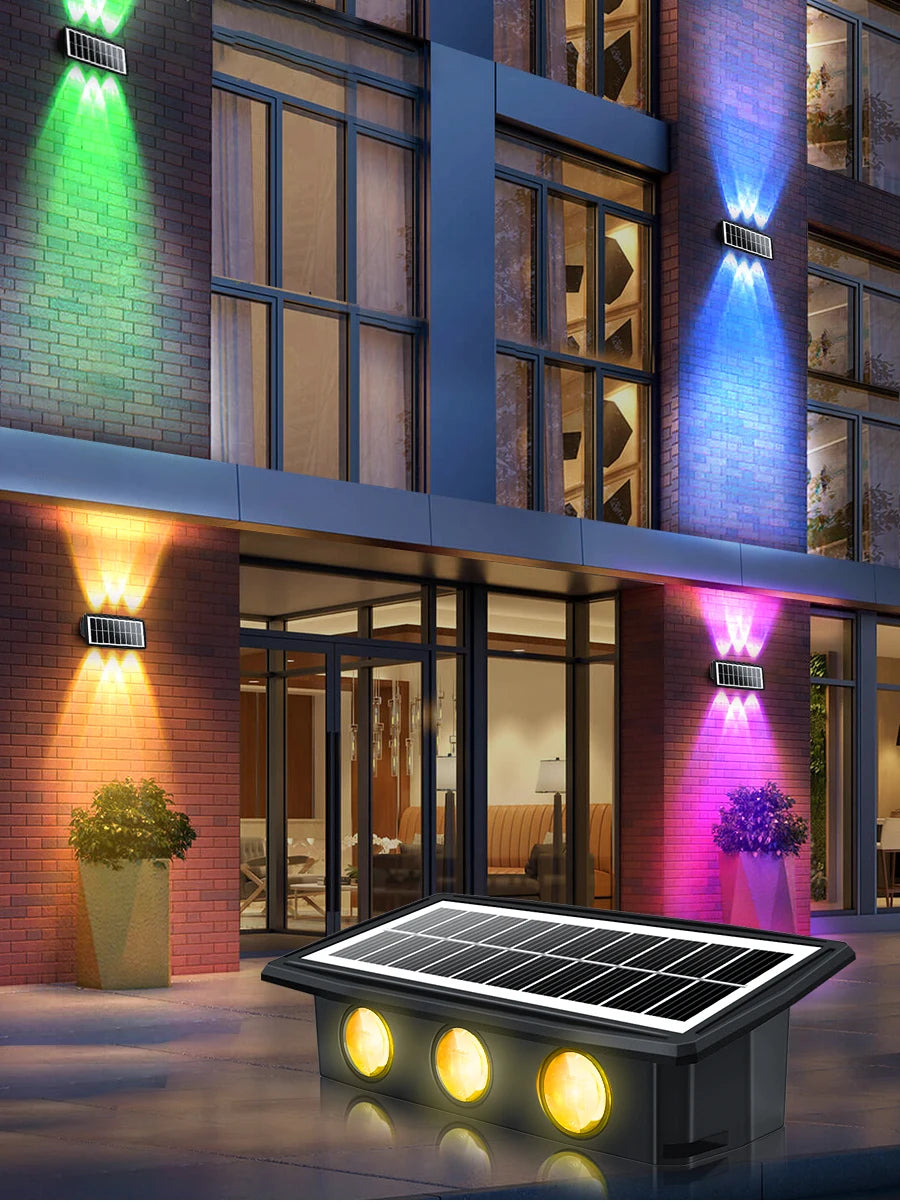 Solar Wall Washing Lamp 4/6/8 LED Waterproof Outdoor LED Wall Light Courtyard Lamp Decorative Balcony Garden Atmosphere Lights