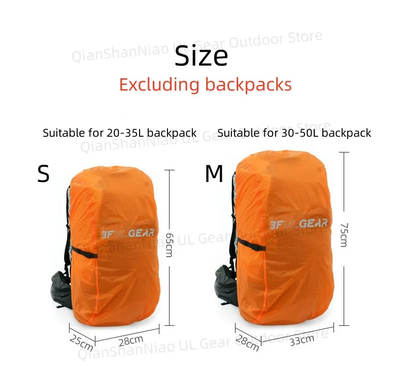 3F UL Gear UHMWPE Rain Cover For Backpack Outdoor Ultralight Hiking waterproof Trekking Rainproof 20-85L Backpack Cover
