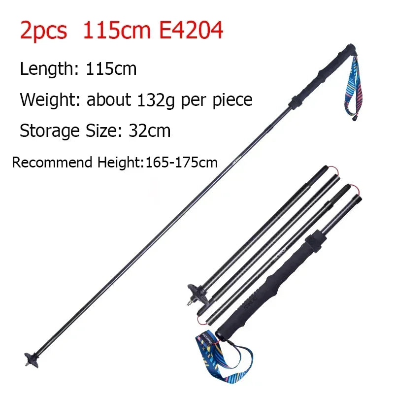 AONIJIE E4201 M-Pole Folding Ultralight Quick Lock Trekking Poles Hiking Pole Race Running Outdoor Walking Stick Carbon Fiber