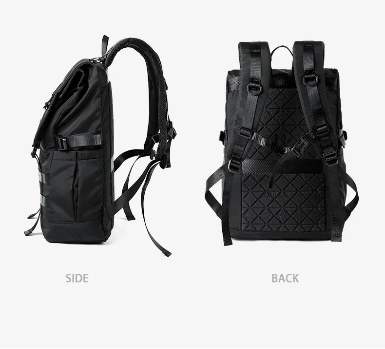 Roll Top Backpack for Men, Water Resistant Expandable, 17.3 inch Laptop Backpack for Commute Travel, 40 Max Liter Rucksack