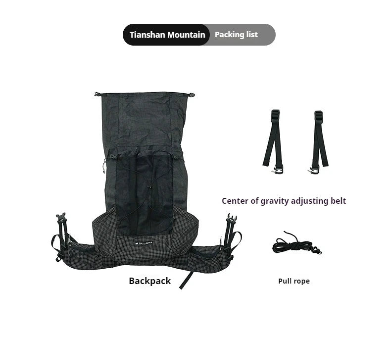 3F UL GEAR TianShan 35+10L Backpack 70D/210D Dyneema Ultralight Large Capacity Outdoor Camping Hiking Climbing Bag Waterproof