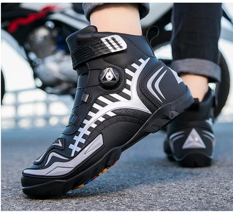 Man Motorcycle Boots Breathable Anti Slip Men's Motorbike Shoes Road Racing Riding Motocross Boot High Quality Men Motos Shoes
