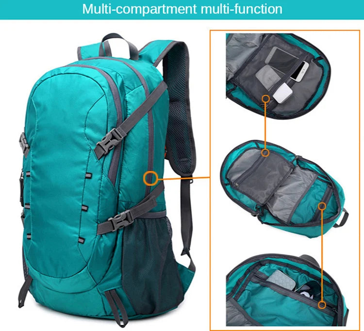 40L Outdoor Foldable Backpack Ultralight Waterproof Soft Camping Shoulder Pack Climbing Travel Mountaineering Hiking Cycling Bag