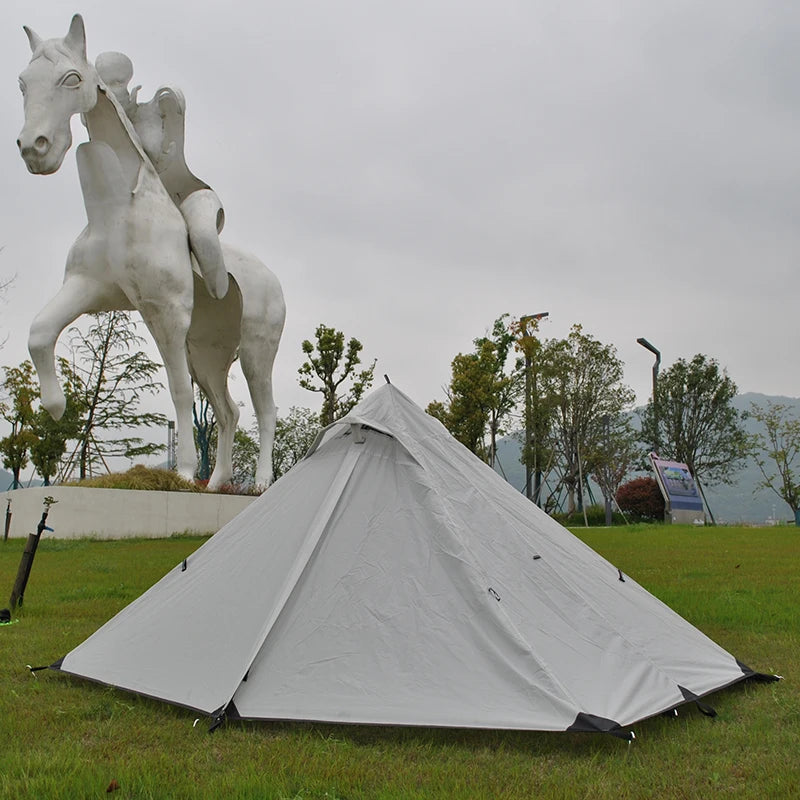 Ultralight Outdoor Backpacking Camping Tent, Trekking Pole Tent, Lightweight Poleless Tent, Waterproof, 1-2 Person, NO POLE