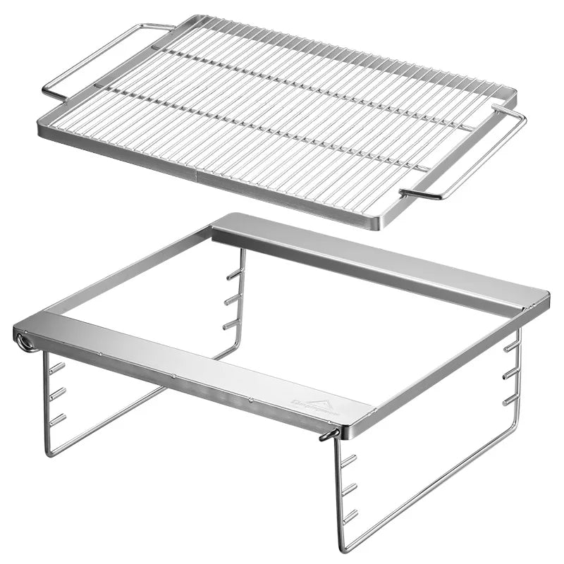 CAMPINGMOON Outdoor Woodland Backyard Garden Maximum Size  Folding Stove Stainless Steel Charcoal Bbq Grill Fire Pit Roast