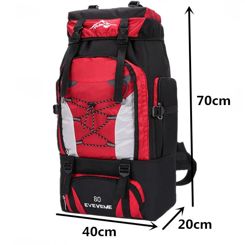 Men's 80L Large Hiking Mountaineering Backpack Climbing Hiking Backpack Camping Backpack Sport Outdoor Rucksack Bag