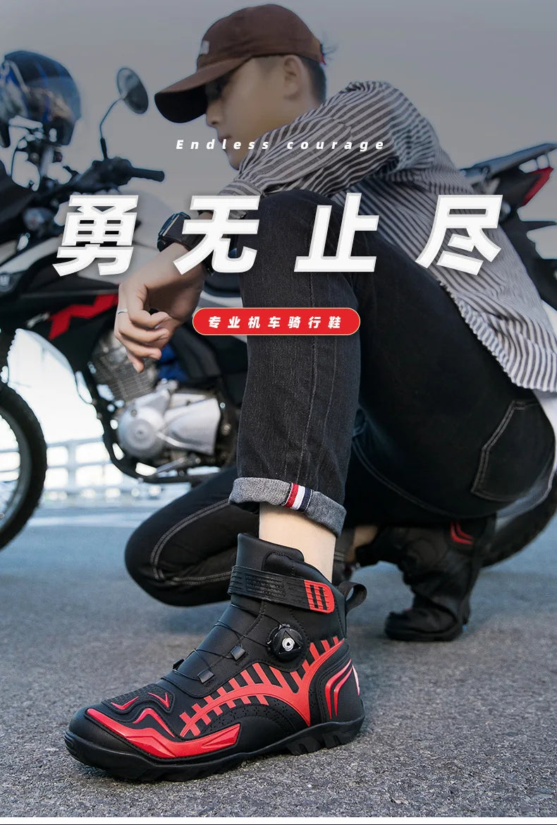 Waterproof Motorcycle Shoes Men Women Universal Biker Boot Leather Motorbike Sneaker Motorcyclist Boots Motorcycle Equipment