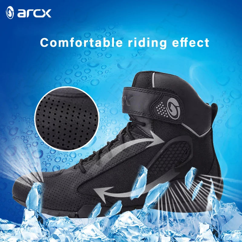 ARCX Motorcycle Boots Street Riding Shoes Anti-Slip Outdoor Trekking Hike Work Shoes for Men Breathable Non-slip Anti-fall