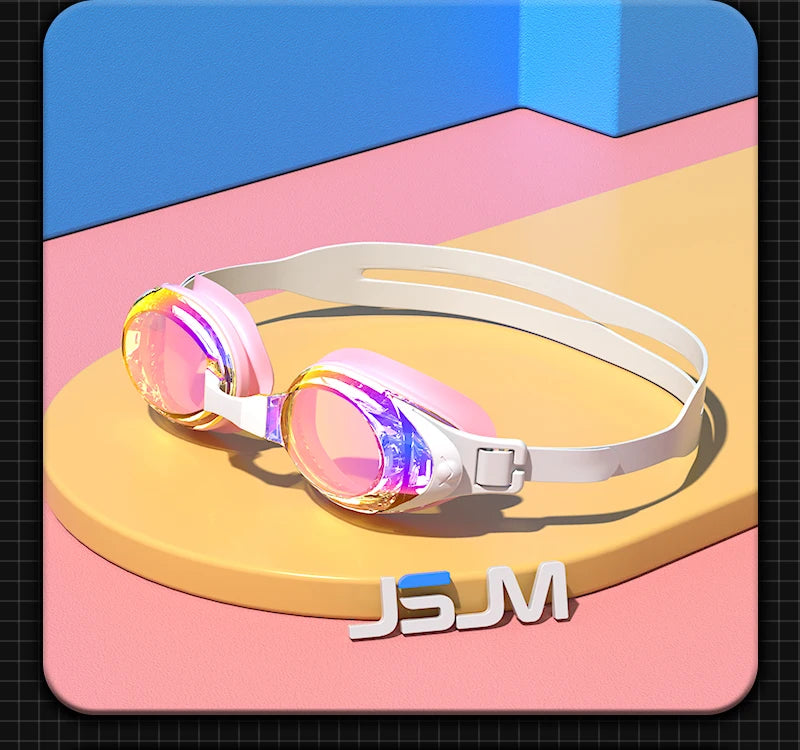 JSJM Professional Anti-Fog Swimming Goggles for Adults - UV Protection, Adjustable Silicone Fit for Men & Women, Unisex Design