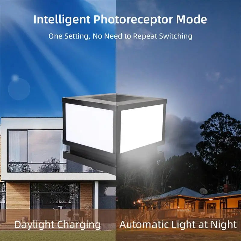 Timed LED Solar Outdoor Light Pillar Solar Lights Waterproof Thick Garden Pathway Parking Yard Outdoor Decor Lamp RC Solar Light