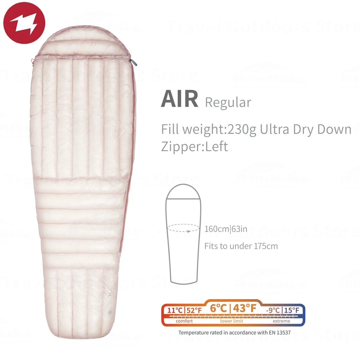 AEGISMAX AIR 10D Ultralight Down Sleeping Bag Camping Hiking 800FP Lightweight Couple Sleeping Bag Tourist Outdoor Equipment