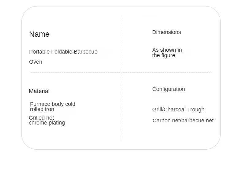 Collapsible BBQ Grill Outdoor Portable Charcoal Fire Pit Full Set no Smoke Carbon Roast Meat for Home