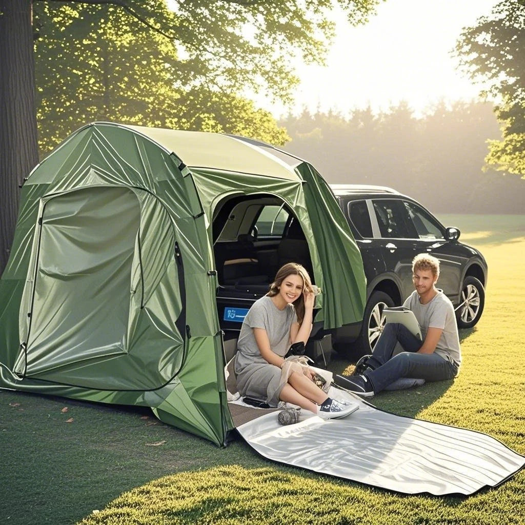 Easy Setup SUV Car Camping Tent - 4-Season Waterproof Tailgate Tent with Floor, 2-4 Person Large Space for Outdoor Adventures