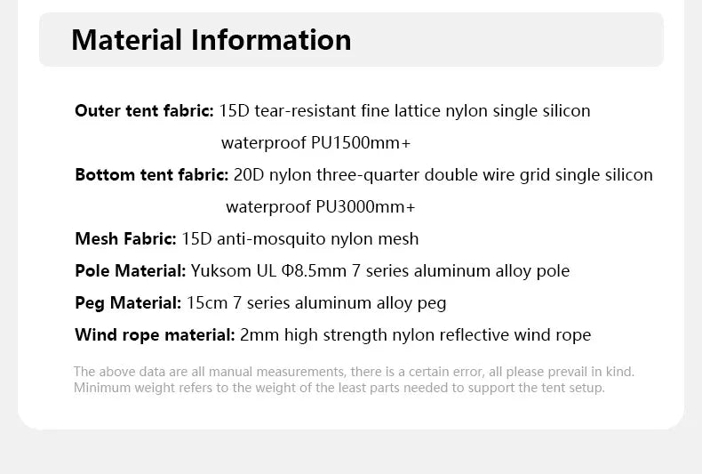 Naturehike Tunnel 1 2 Person Camping Tent Outdoor Tent For Camping Biking Hiking Muntaineering Waterproof 15D Nylon Material