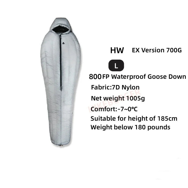 Ice Flame HW 20D Nylon Ultralight Mummy White Goose Down Sleeping Bag Outdoors Camping Keep Warm Duck Down Adult Equipment