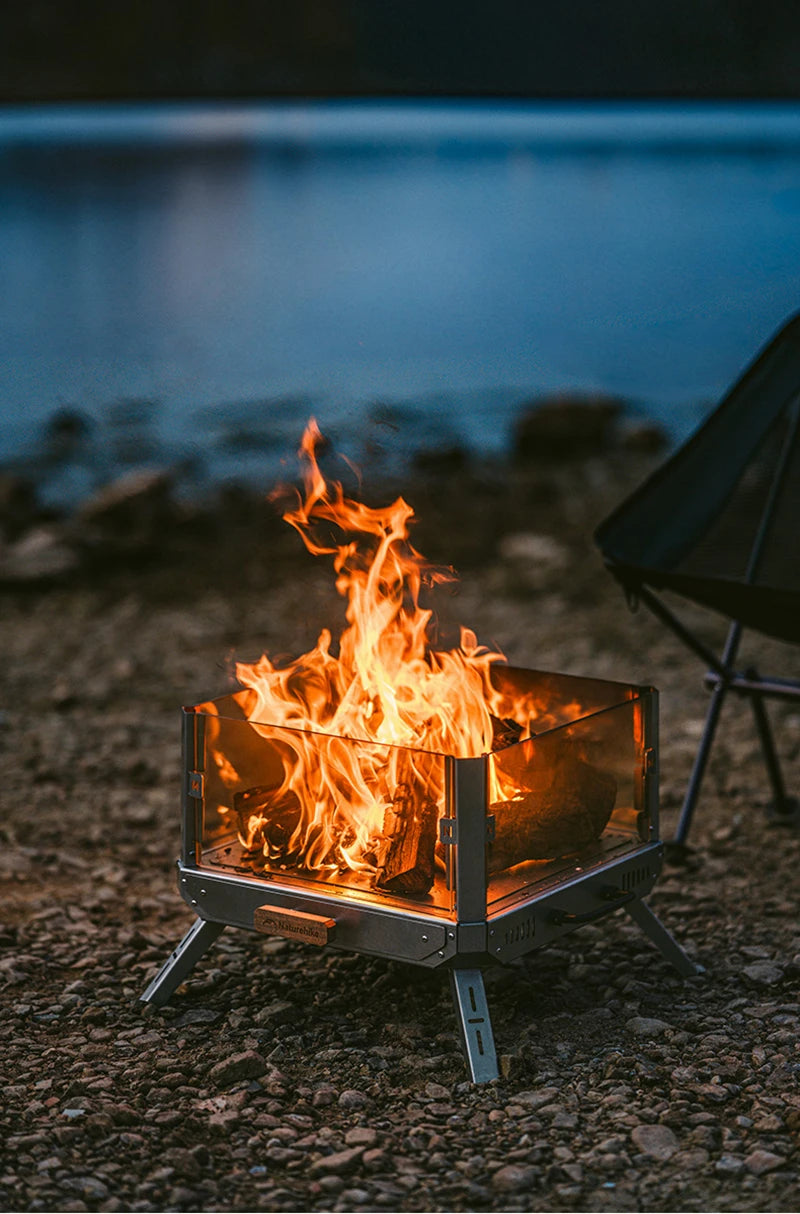 Naturehike Portable Camping Tent Stove glass-ceramic Outdoor Fire Wood Heaters Quick Assemble Backpacking Hiking Burned Stove