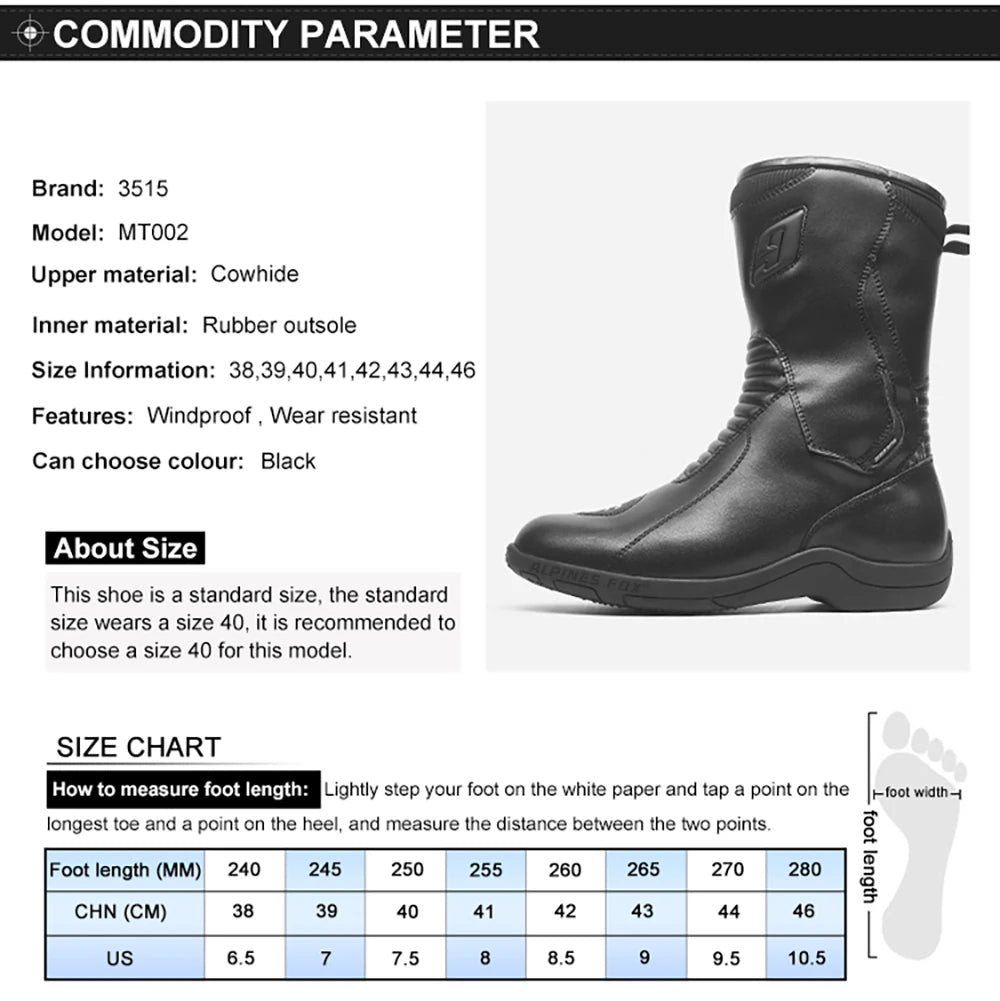 Long Motorcycle Riding Boots Waterproof Cowhide Shoes Motorcycle Leather Shoes Professional Boots Racing Bottes Motocross Boots