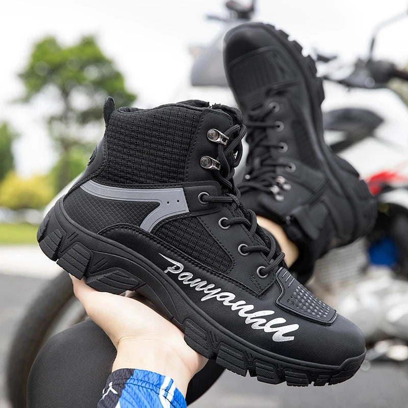 Motorcycle Boots for Man 2025 New Breathable Motocross Riding Boot Men's Motos Protective Shoes Motorbike Anticollision Shoes