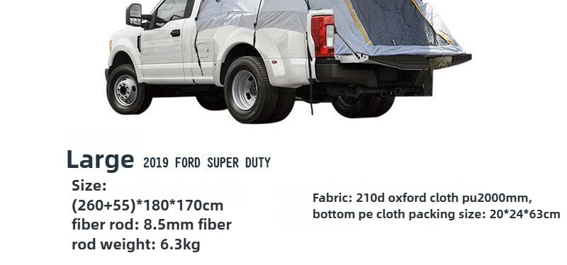 Portable Rainproof Camping Tent, Folding Fishing Tail Tent, Car Pickup Truck Tent