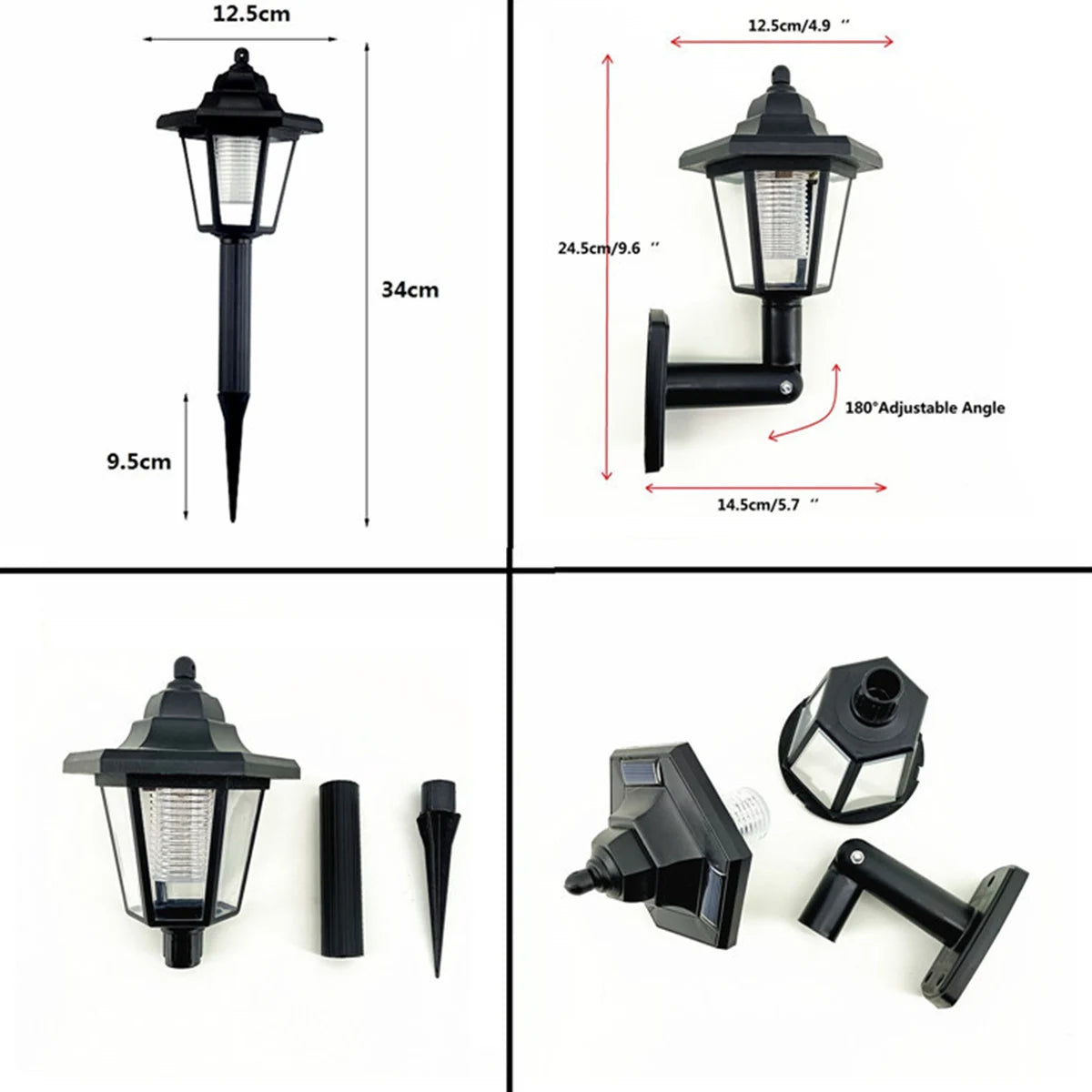 Outdoor Solar Lamps Retro Garden Lights Waterproof Lawn Lamp Solar LED Wall Lamp Corridor Light Yard Decoration Sun Panels Light