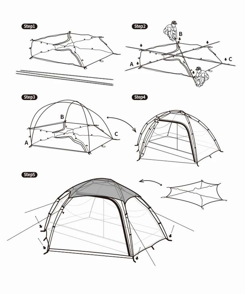 Naturehike Cloud Peak 20D Nylon Tent Ultralight 2 Persons Camping Hiking Outdoor Tent 4 Season Double Layer Backpack camper Tent