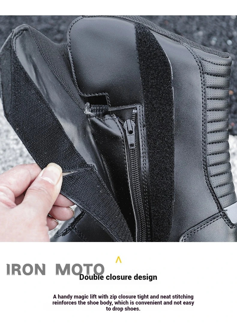 Motorcycle Shoes Full Leather Motocross Boots with Shifter Guard Cafe Boots Enduro Boots for Touring&hiking Moto Protection Gear