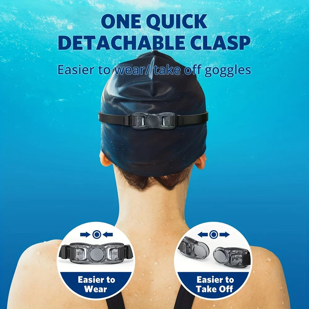 Professional Swimming Goggles Swim Glasses Anti-Fog Clear Vision Waterproof Quick Adjustable With earplug nose clip Eyewear