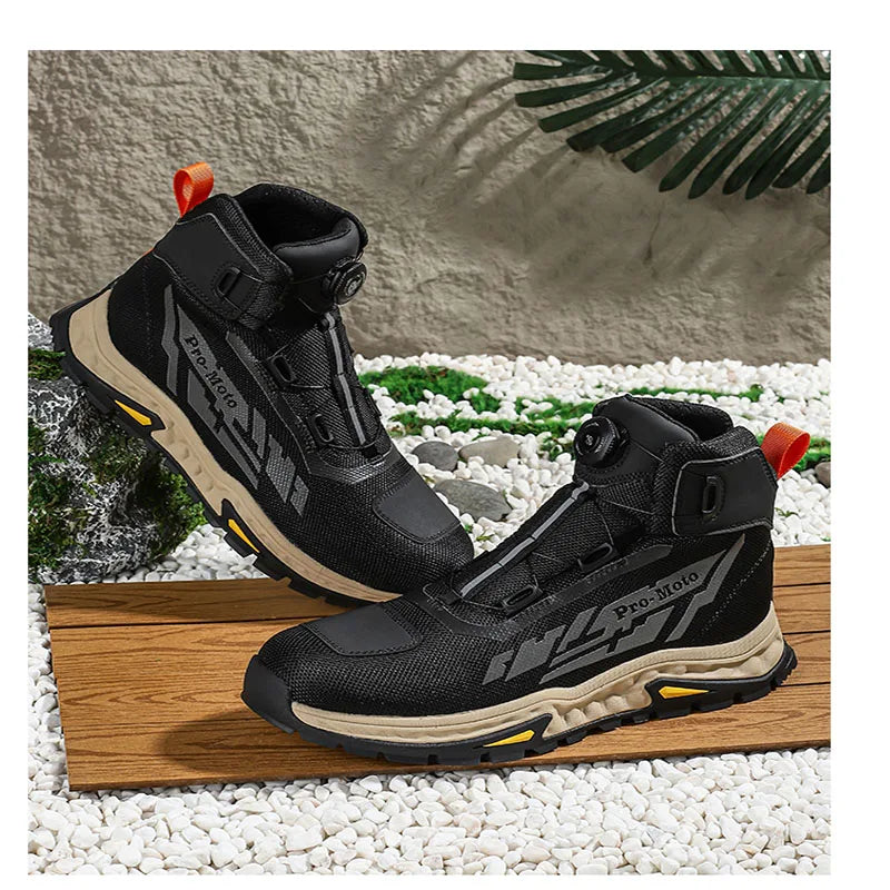 Boots for Motorcyclist Man Motorcycle Shoes Botas Moto Wear-Resistant Men's Motorcycle Shoes  Men's Motorcycle Shoes  Riding boo