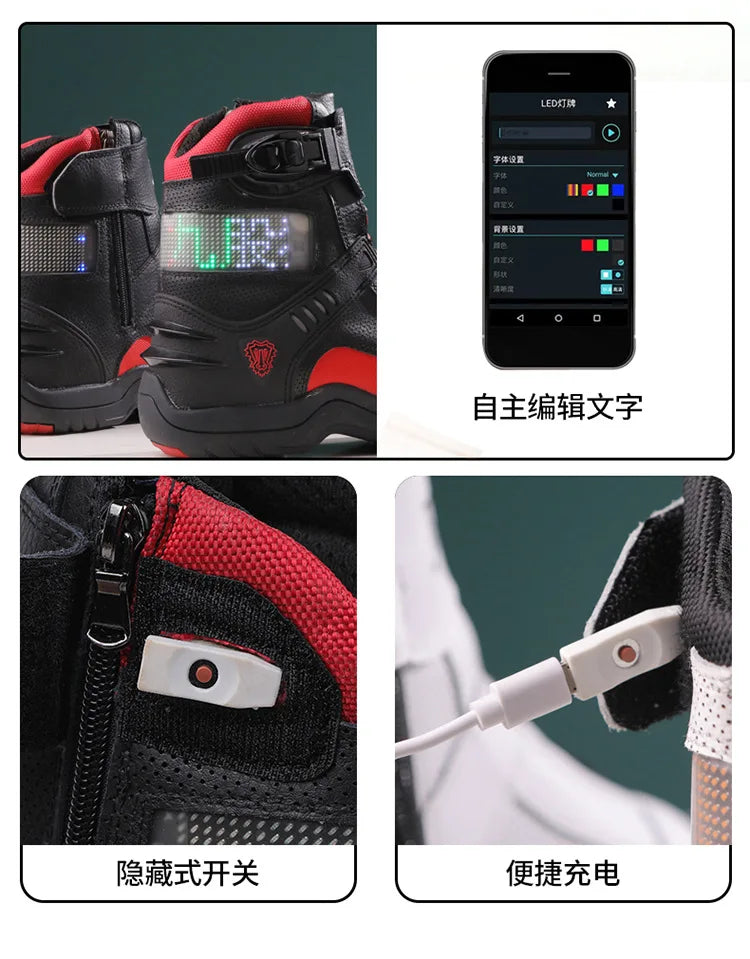 New Motorcycle Boots Men Women Outdoor Riding Anti-slip Winters Sneakers Shoes Bicycle Mountain Racing Road Speed Autumn