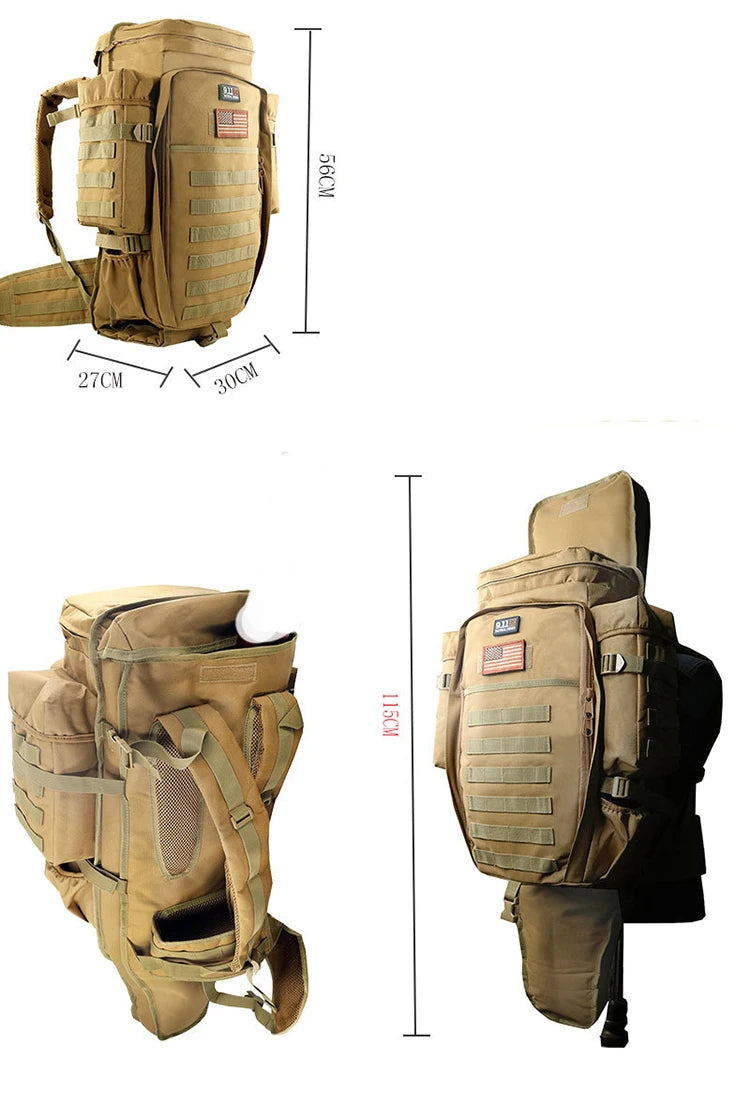2024 70L Tactical Backpack for Men Outdoor High Capacity Hiking Bag Sports Attack Hunting Camping Rucksack Expanding