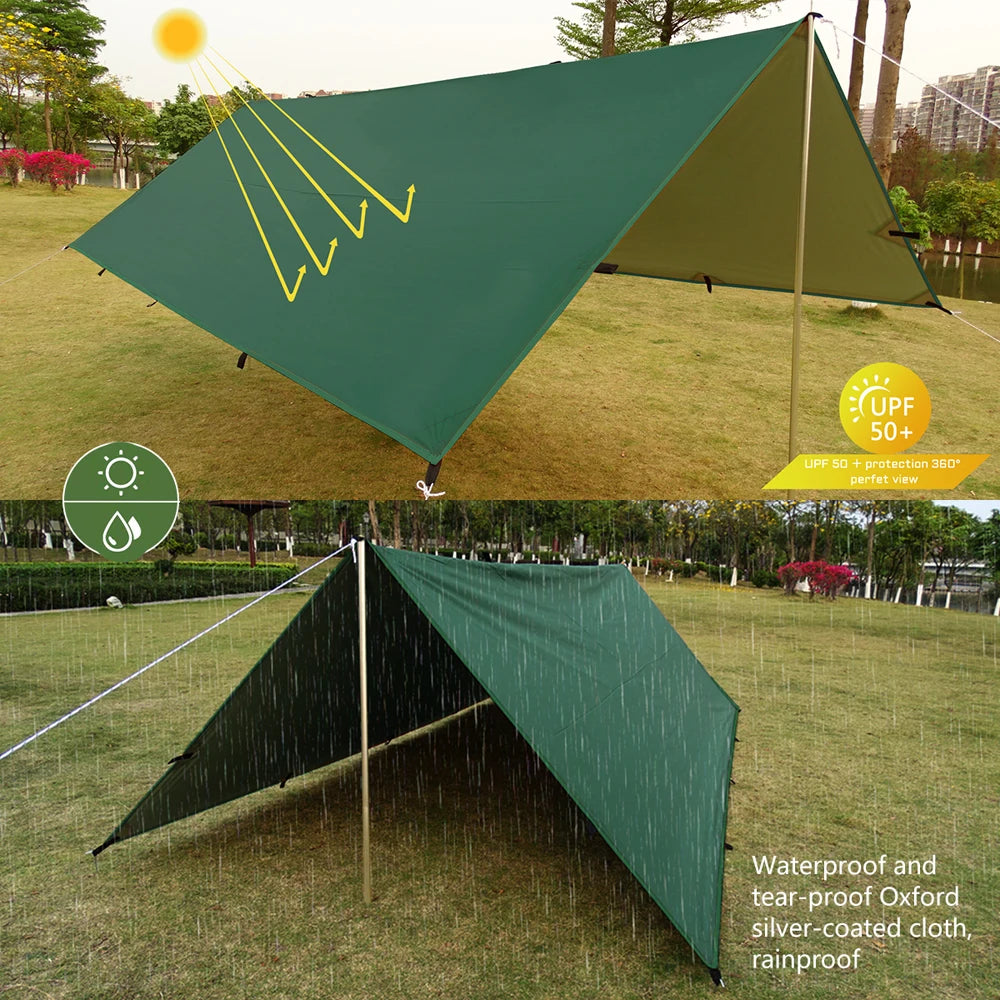 19 point suspension waterproof canvas DIY canvas multifunctional shelter 3x4 4x4 Rainfly backpack hiking