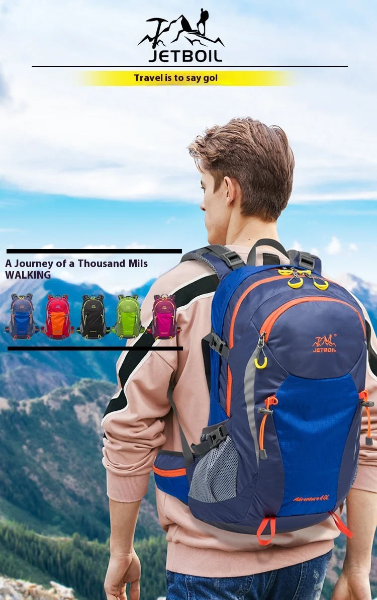 40L Splicing Style Backpack 450D Nylon Travel Bag Men Outdoor Backbag Multifunctional Hiking Mountaineering Backpack