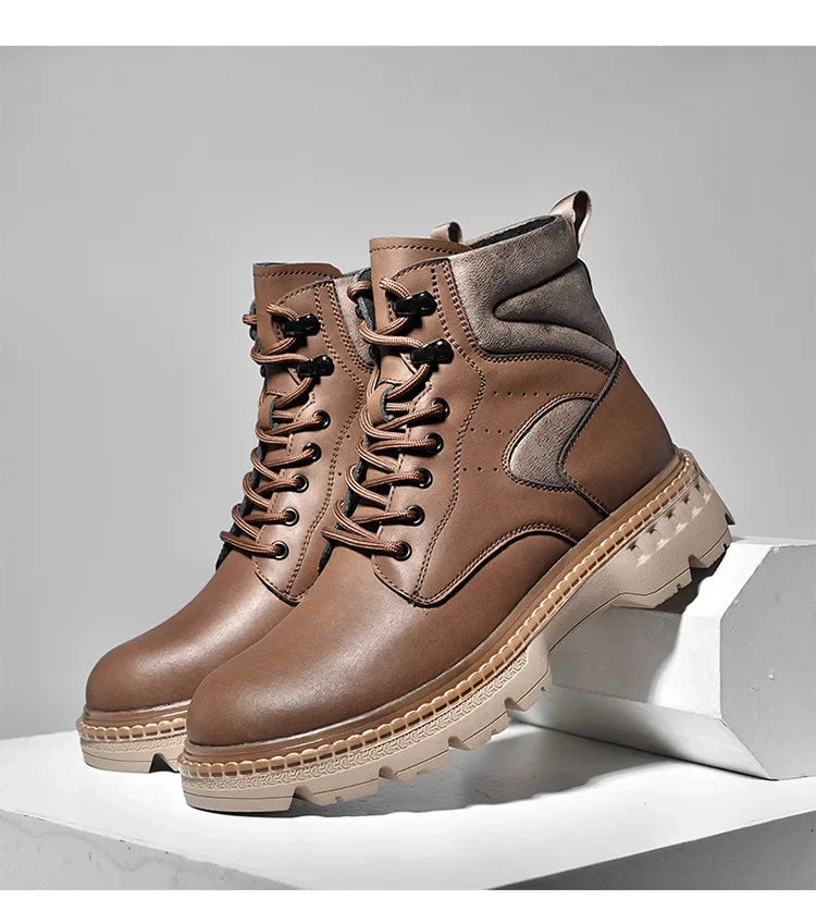 Motorcycle Boots Fashionable Motorcycle Boots Winter Cotton Boots Thick Soled Shock-absorbing Non Slip Casual Shoes