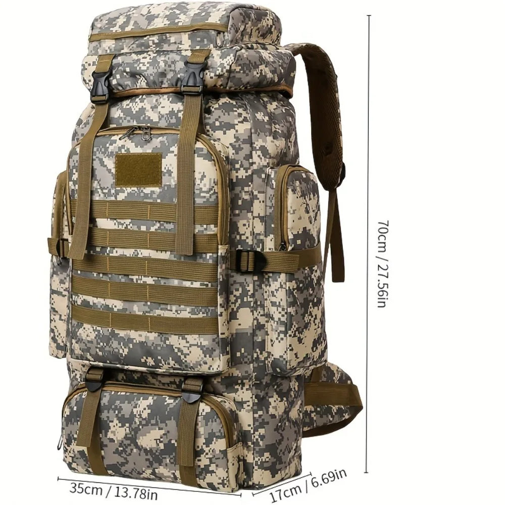 80L  Military Camouflage Tactical Backpack Large Capacity Hiking Camping Travel Outdoor Molle System Assault Pack for Men