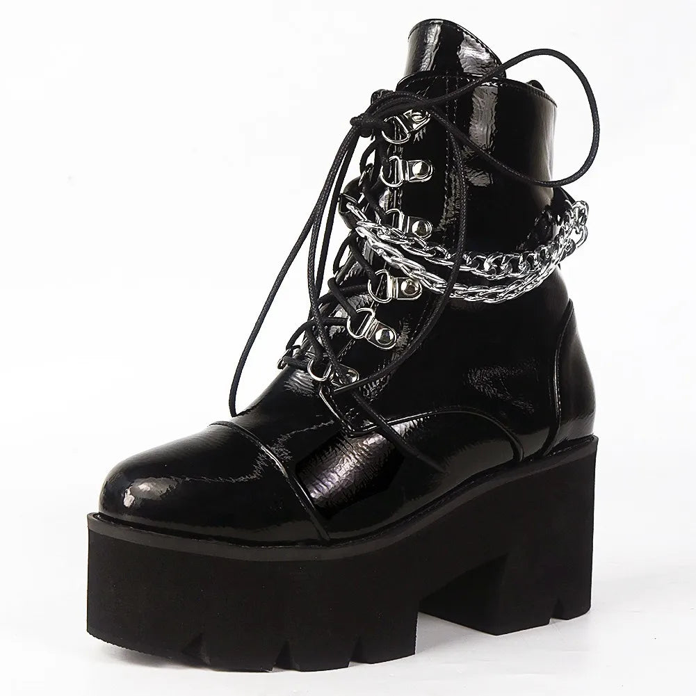 2023 Rome Women's Boots Mid Calf Concise Casual Boots Height Increasing Spring and Autumn Round Toe Party Dress Women Shoe 34-44