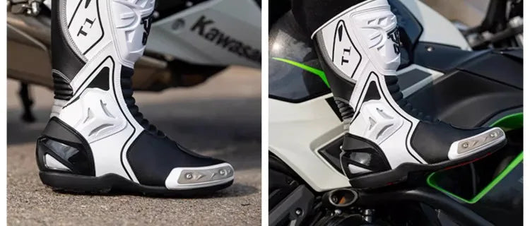 Tiger T1 Motorcycle Riding Shoes Long Protective Riding Boots Racing Shoes All Seasons Wear-resistant Anti Slip Motorcycle Boots